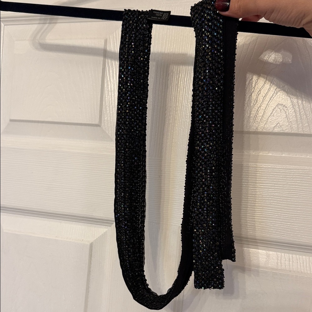 Gucci Black Beaded Women's Belt